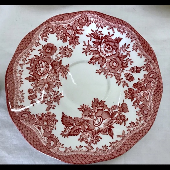 Red Staffordshire Floral Chintz Cup & Saucer - Picture 2 of 5